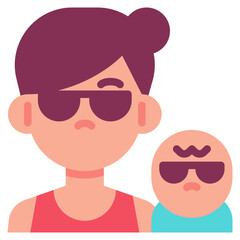 mom boss flat icon