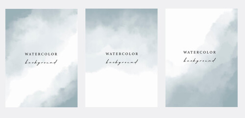 Set of vector watercolour universal backgrounds with copy space for text