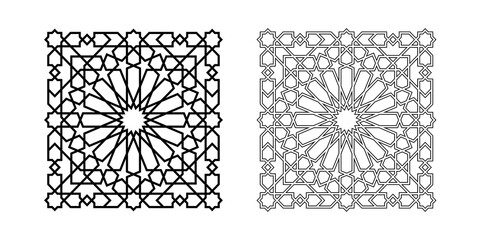 Template Islamic pattern for laser cutting or paper cut. Vector illustration.