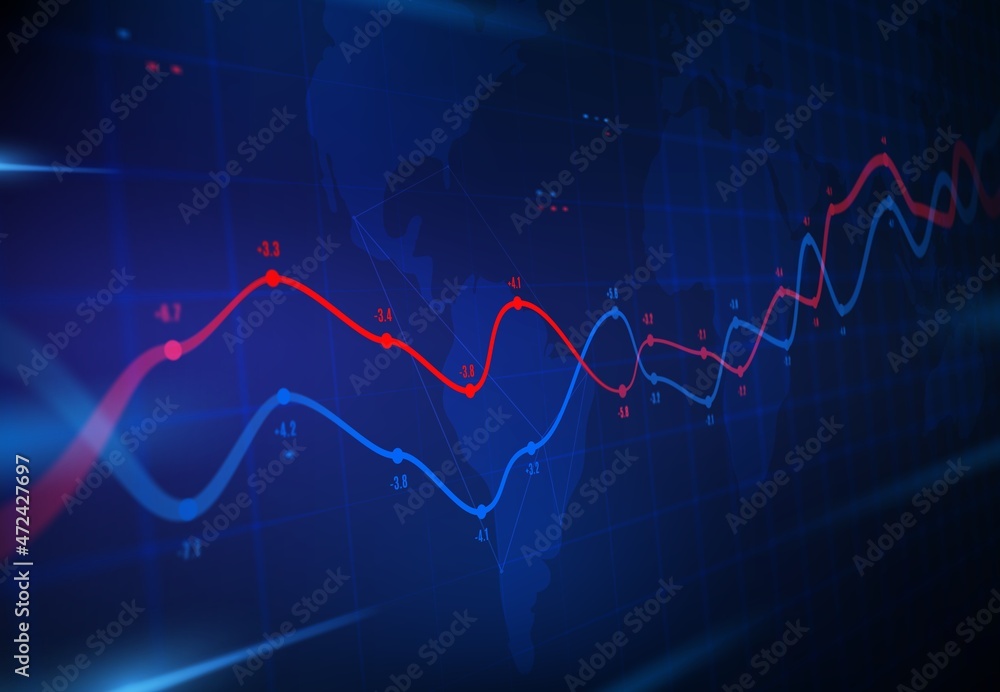 Poster financial data analytics graph. business forecast, graphs on world map. vector infographics with sto