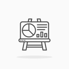 Presentation Board icon. Editable Stroke and pixel perfect. Outline style. Vector illustration. Enjoy this icon for your project.