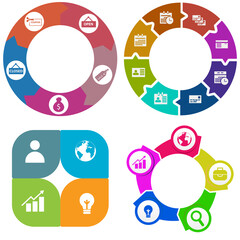 Business infographics. Set of pie chart	
