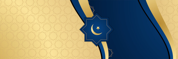 Ramadan Kareem banner background. Lantern, moon and abstract luxury islamic pattern elements background. Vector abstract graphic design banner pattern background template.
