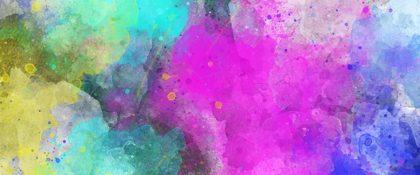 Abstract colorful painting for texture background. Splash acrylic colorful background. banner for wallpaper, Painted Illustration.