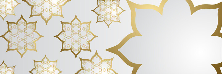 Ramadan Kareem banner background. Lantern, moon and abstract luxury islamic pattern elements background. Vector abstract graphic design banner pattern background template.