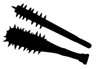 A set of prickly bats for combat. Vector image.