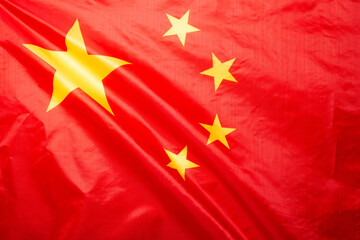 China flag waving as a background.