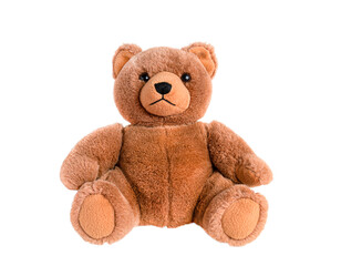 toy brown bear isolated on white background