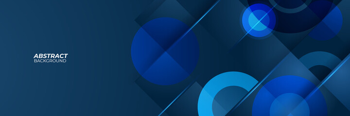 Modern abstract dark navy blue banner background. Vector abstract graphic design banner pattern background template illustration.