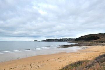 Beautiful seascape of the coast at Lannion in Brittany France