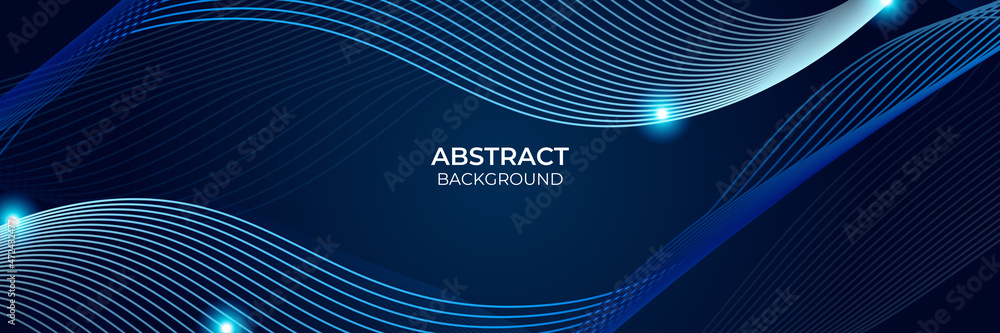 Poster Modern abstract dark navy blue banner background. Vector abstract graphic design banner pattern background template illustration.