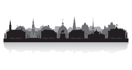 Fototapeta Copenhagen Denmark city skyline silhouette obraz