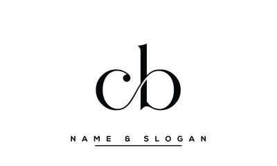 CB,  BC,  C,  B  Abstract Letters Logo Monogram - obrazy, fototapety, plakaty