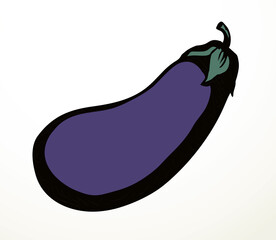 Ripe eggplant. Vector drawing icon