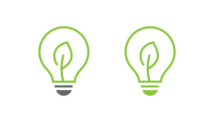 Green leaf light bulb logo design