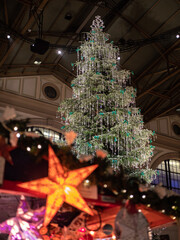 Traditional Christmas tree at the railway station in Zurich