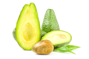 Avocado isolated on a white background with clipping path