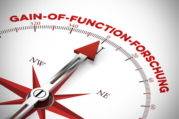 Gain-of-function-Forschung Konzept mit Kompass