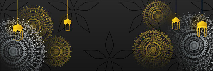 Ramadan Kareem Islamic Horizontal Banner Background © Salman