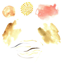 abstract spots pink gold splashes. suitable for advertising cosmetics, background