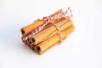 cinnamon sticks isolated on white
