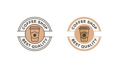 Coffee shop logo badge stamp vector