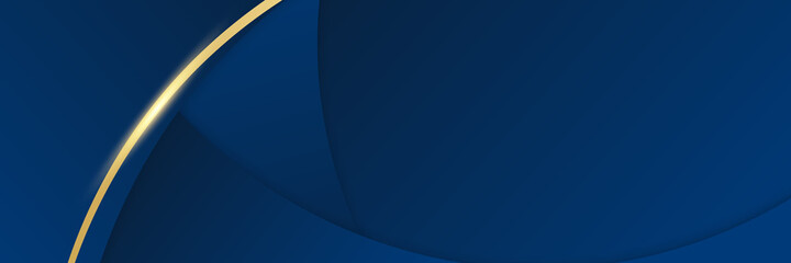 Modern abstract dark navy blue and gold banner background. Vector abstract graphic design banner pattern background template.