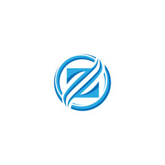 Symmetrical OZ logo or ZO logo for . The letters O and Z are combined to make the letter Z in the center of the circle. Good for all industries incl. finance. - obrazy, fototapety, plakaty