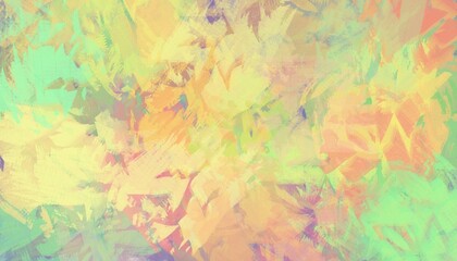 Colorful watercolor abstract background with puffy clouds in bright rainbow colors of pink yellow orange green and purple