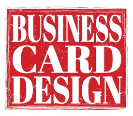 BUSINESS CARD DESIGN, text on red stamp sign