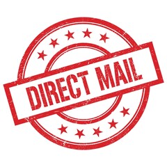 DIRECT MAIL text written on red vintage round stamp.