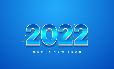 new year 2022 on blue background.
