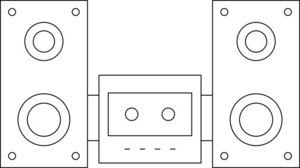 furniture icons speaker and  electronics