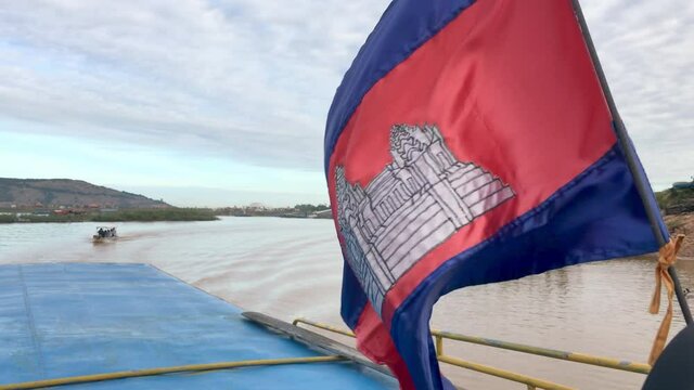 Camboadian flag in the wind