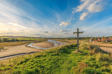 Fototapeta na wymiar St Cuthbert's Cross near Alnmouth in Northumberland