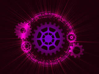 2d illustration lock and digital background