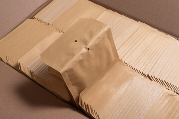 Fototapeta na wymiar Lot of bubble envelopes for postal shipping