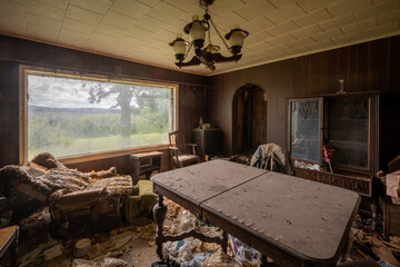 abandoned house living room