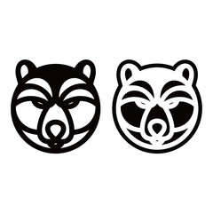 simple panda logo icon vector