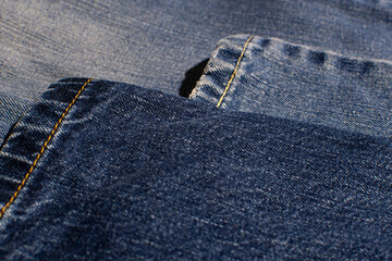 Abstract image of the texture of blue denim