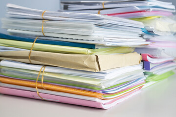 stack of documents for business on the table in a work office, concept document in work office