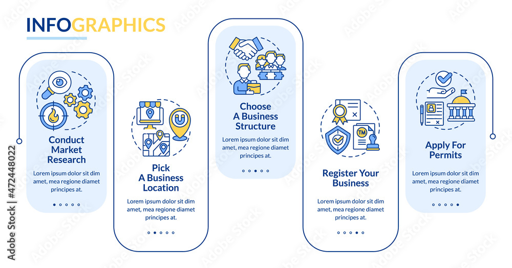 Poster business development tips vector infographic template. product presentation outline design elements.