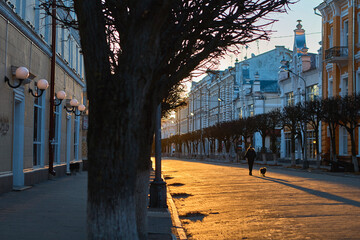 Morning walk in the city park
