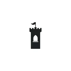 Fotobehang Castle logo icon design vector illustration © xbudhong