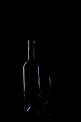 wine bottle and glass