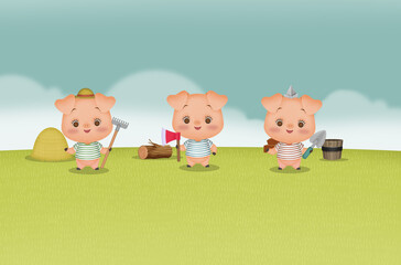 3 chanchitos, tres chanchitos, chanchitos, chancho, cerditos, los 3 cerditos, cuento, cuento infantil, animales, cerdo, 