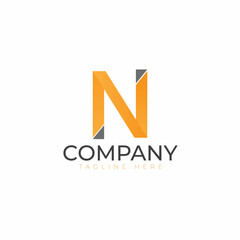 simple letter N logo vector.