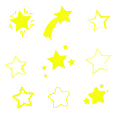 SET OF 9 YELLOW STARS
