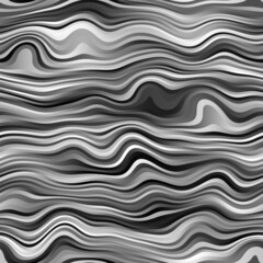 Seamless wavy monochrome stripes surface pattern design for background or print. High quality illustration. Digitally rendered parametric wavy lines. Black and white and gray strips that repeat.