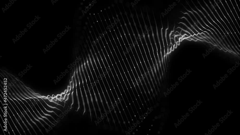 Poster abstract digital waving lines fx background loop/ 4k animation of an abstract wallpaper background w
